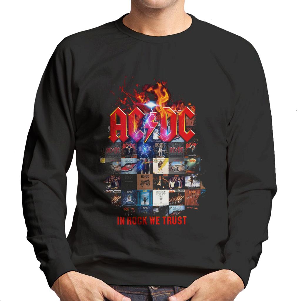 AC/DC In Rock We Trust Album Cover Men's Sweatshirt