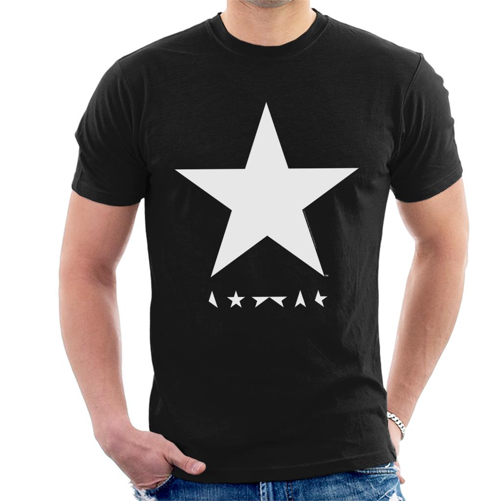 David Bowie Blackstar White Album Logo Men's T-Shirt-ALL + EVERY