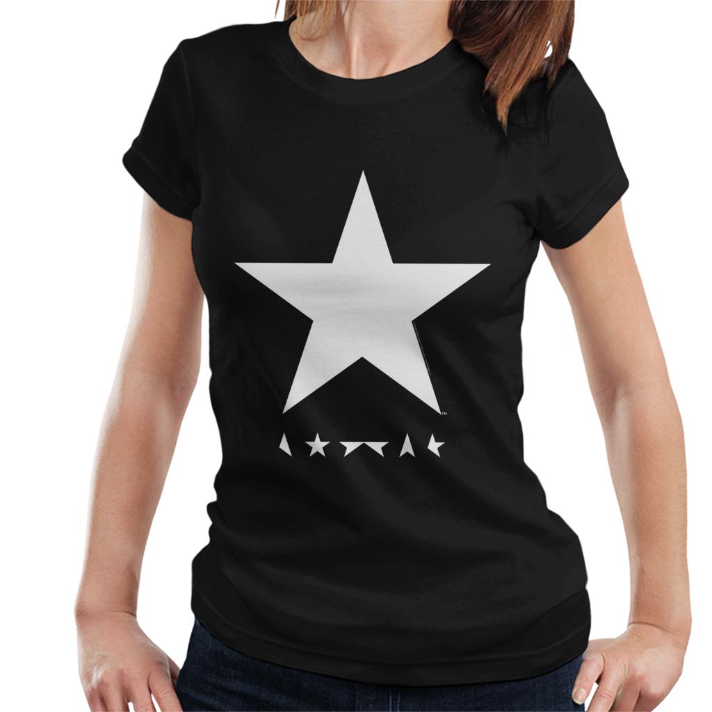 David Bowie Blackstar White Album Logo Women's T-Shirt-ALL + EVERY