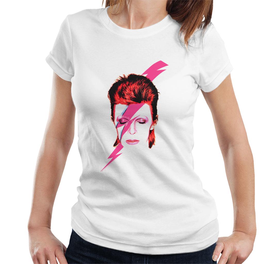 David Bowie Aladdin Sane Lightning Bolt Women's T-Shirt-ALL + EVERY