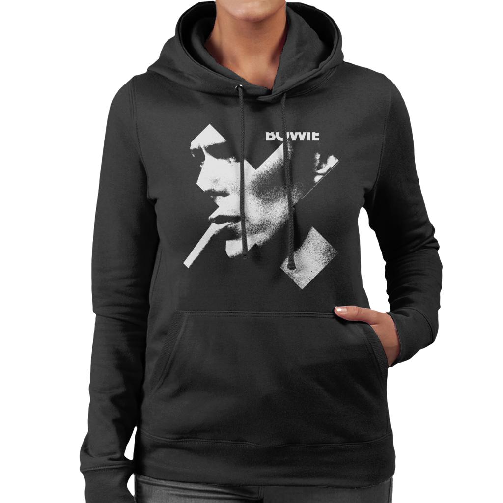 David Bowie Cross Smoke Women's Hooded Sweatshirt-ALL + EVERY