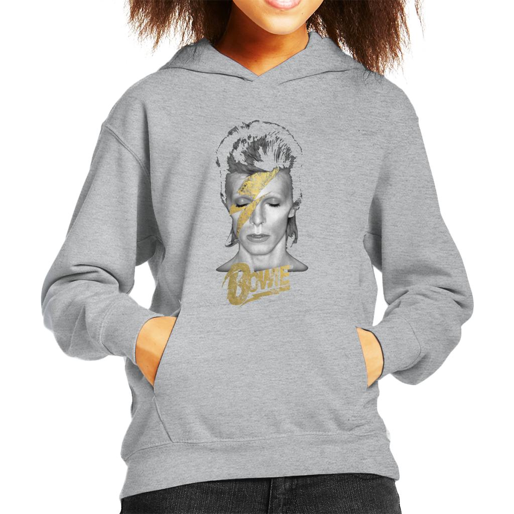 David Bowie Aladdin Sane Golden Lightning Bolt Kid's Hooded Sweatshirt-ALL + EVERY