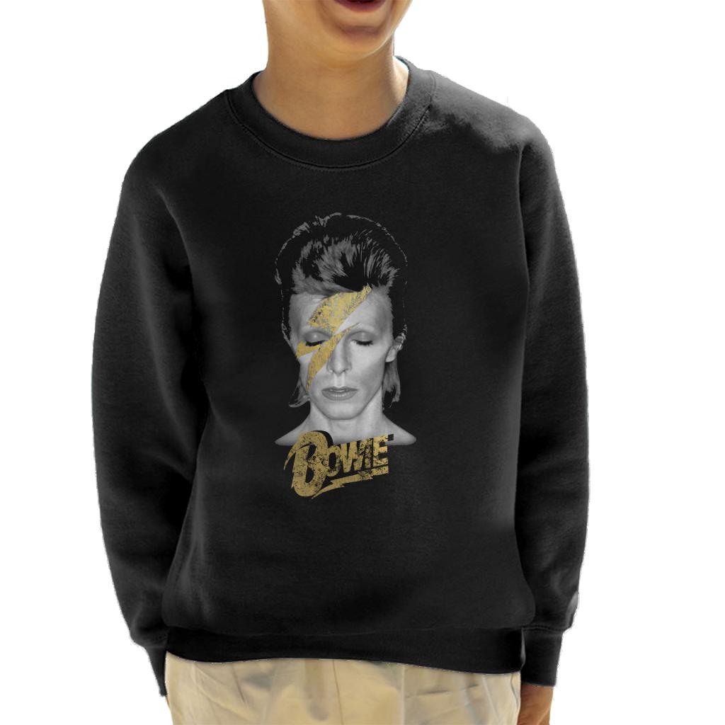 David Bowie Aladdin Sane Golden Lightning Bolt Kid's Sweatshirt-ALL + EVERY