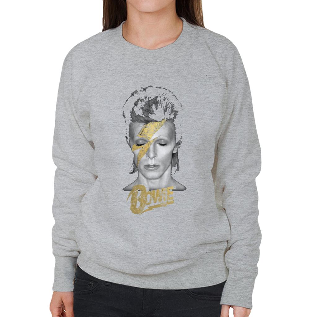 David Bowie Aladdin Sane Golden Lightning Bolt Women's Sweatshirt-ALL + EVERY