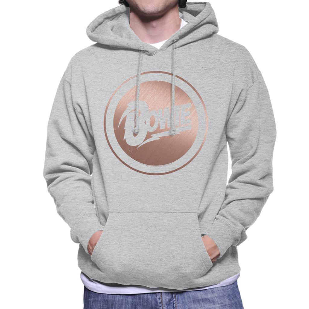 David Bowie Rose Gold Badge Men's Hooded Sweatshirt-ALL + EVERY