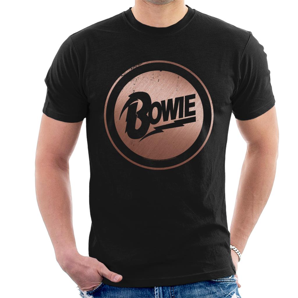 David Bowie Rose Gold Badge Men's T-Shirt-ALL + EVERY