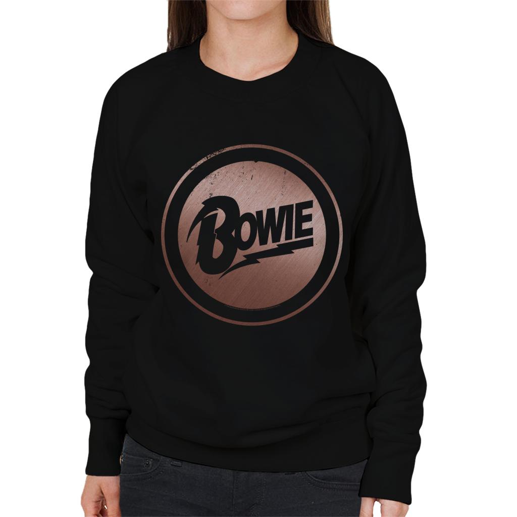 David Bowie Rose Gold Badge Women's Sweatshirt-ALL + EVERY