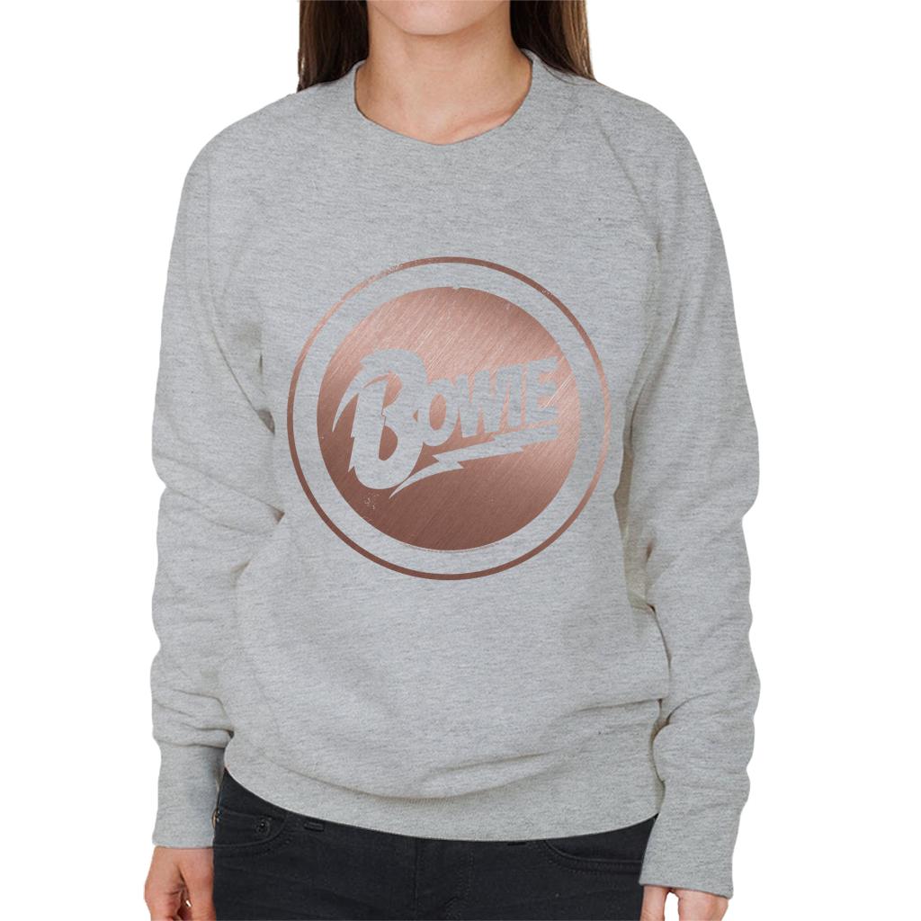 David Bowie Rose Gold Badge Women's Sweatshirt-ALL + EVERY