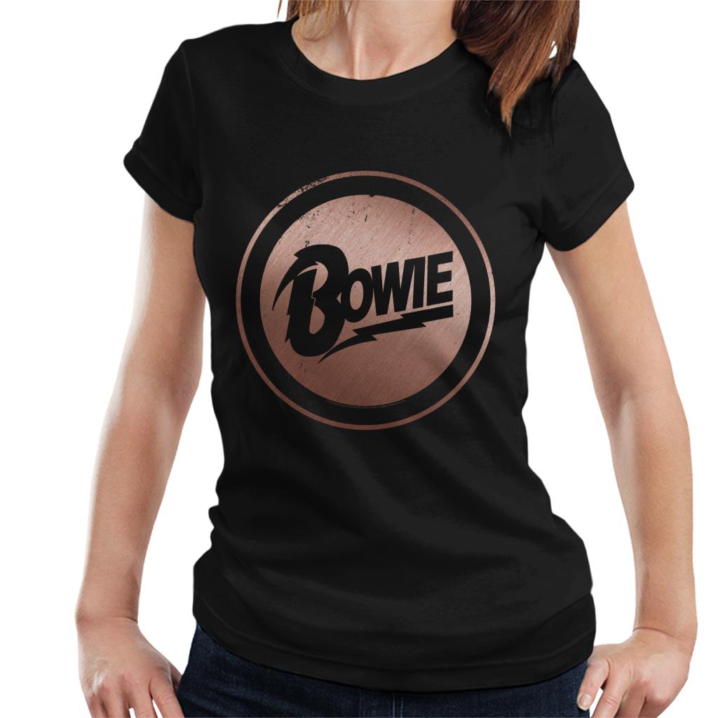 David Bowie Rose Gold Badge Women's T-Shirt-ALL + EVERY