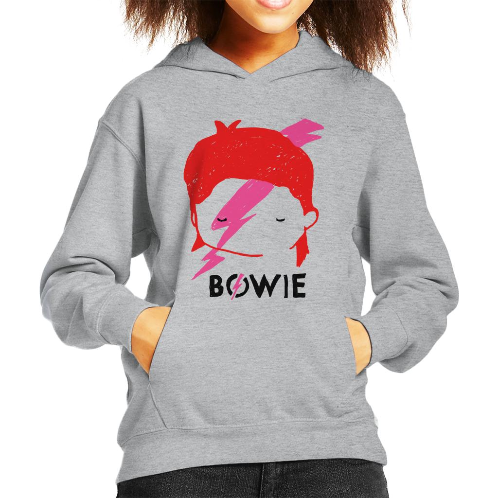 David Bowie Aladdin Sane Lightning Bolt Sketch Kid's Hooded Sweatshirt-ALL + EVERY