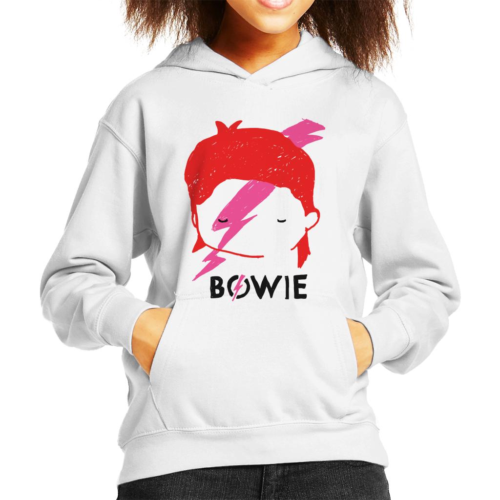 David Bowie Aladdin Sane Lightning Bolt Sketch Kid's Hooded Sweatshirt-ALL + EVERY