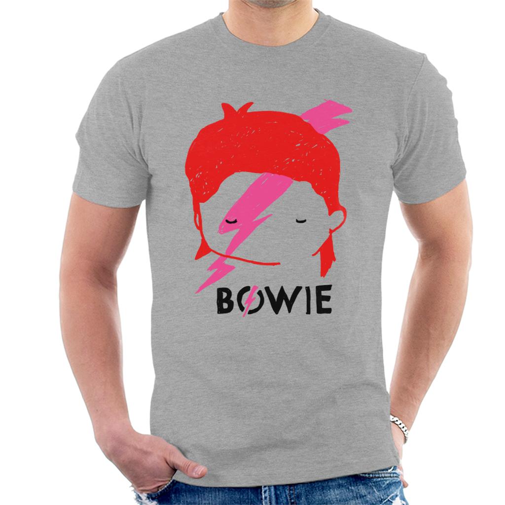 David Bowie Aladdin Sane Lightning Bolt Sketch Men's T-Shirt-ALL + EVERY