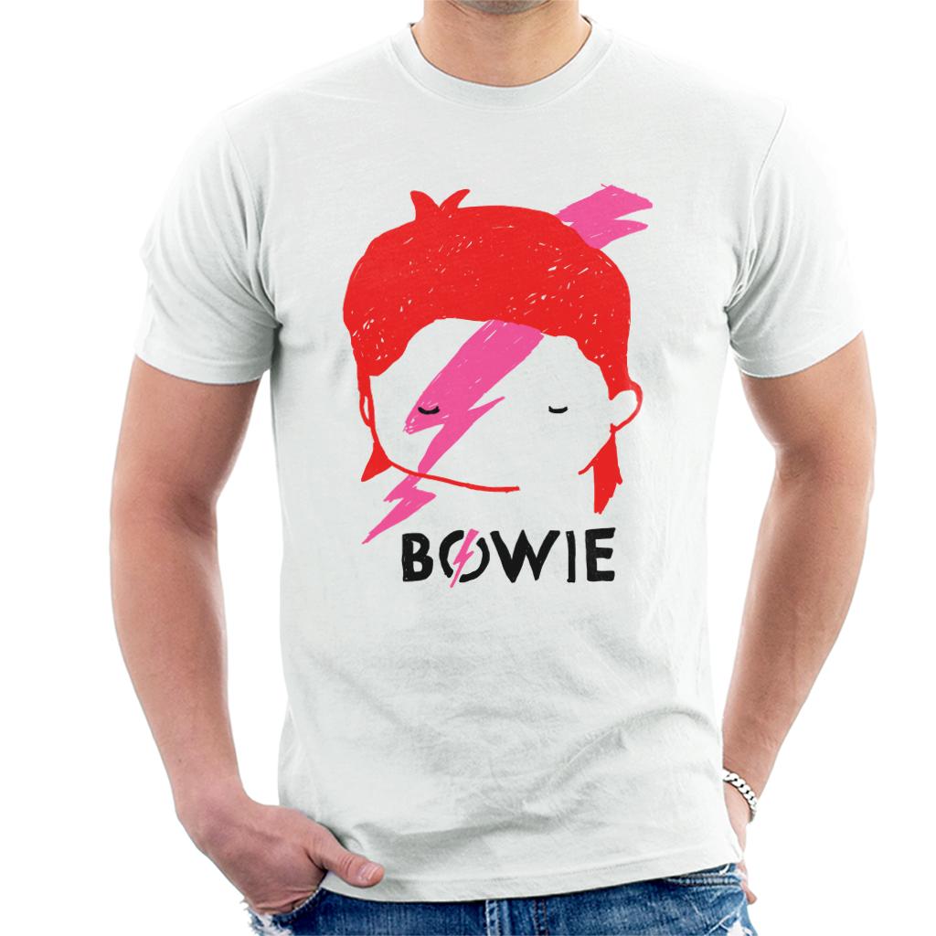 David Bowie Aladdin Sane Lightning Bolt Sketch Men's T-Shirt-ALL + EVERY