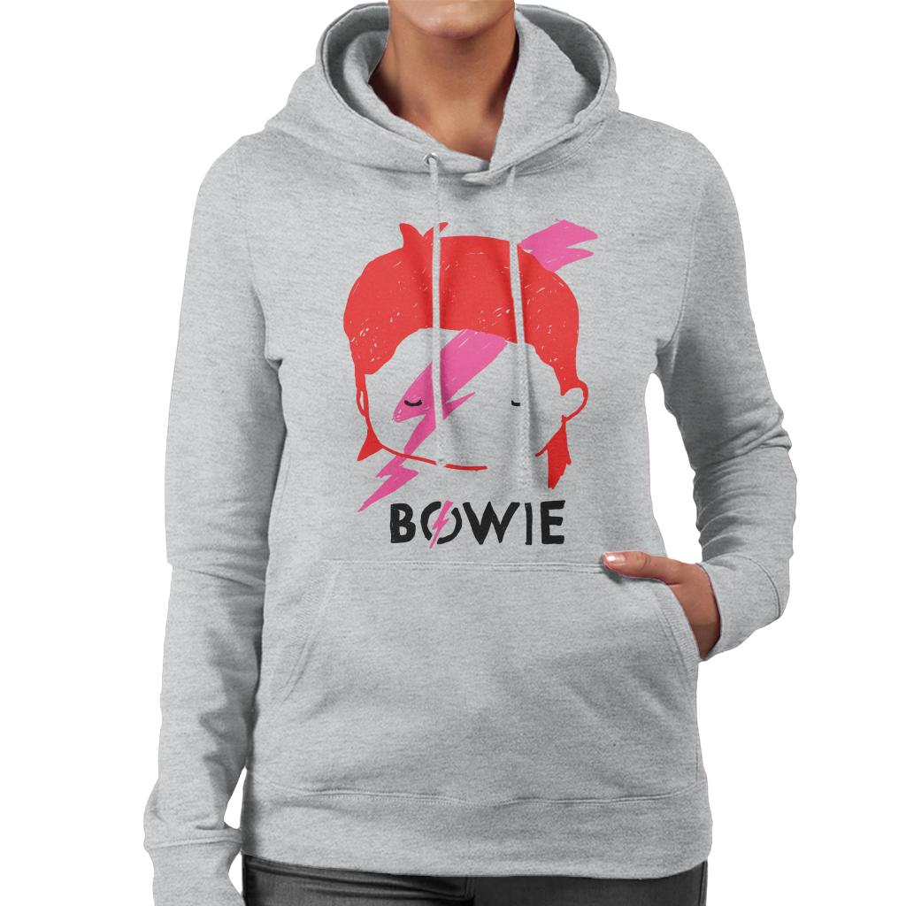 David Bowie Aladdin Sane Lightning Bolt Sketch Women's Hooded Sweatshirt-ALL + EVERY