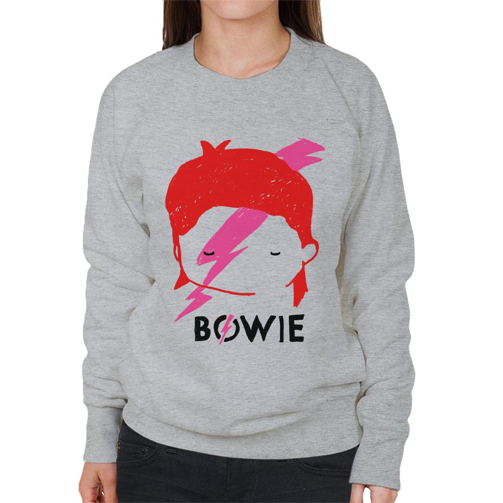 David Bowie Aladdin Sane Lightning Bolt Sketch Women's Sweatshirt-ALL + EVERY