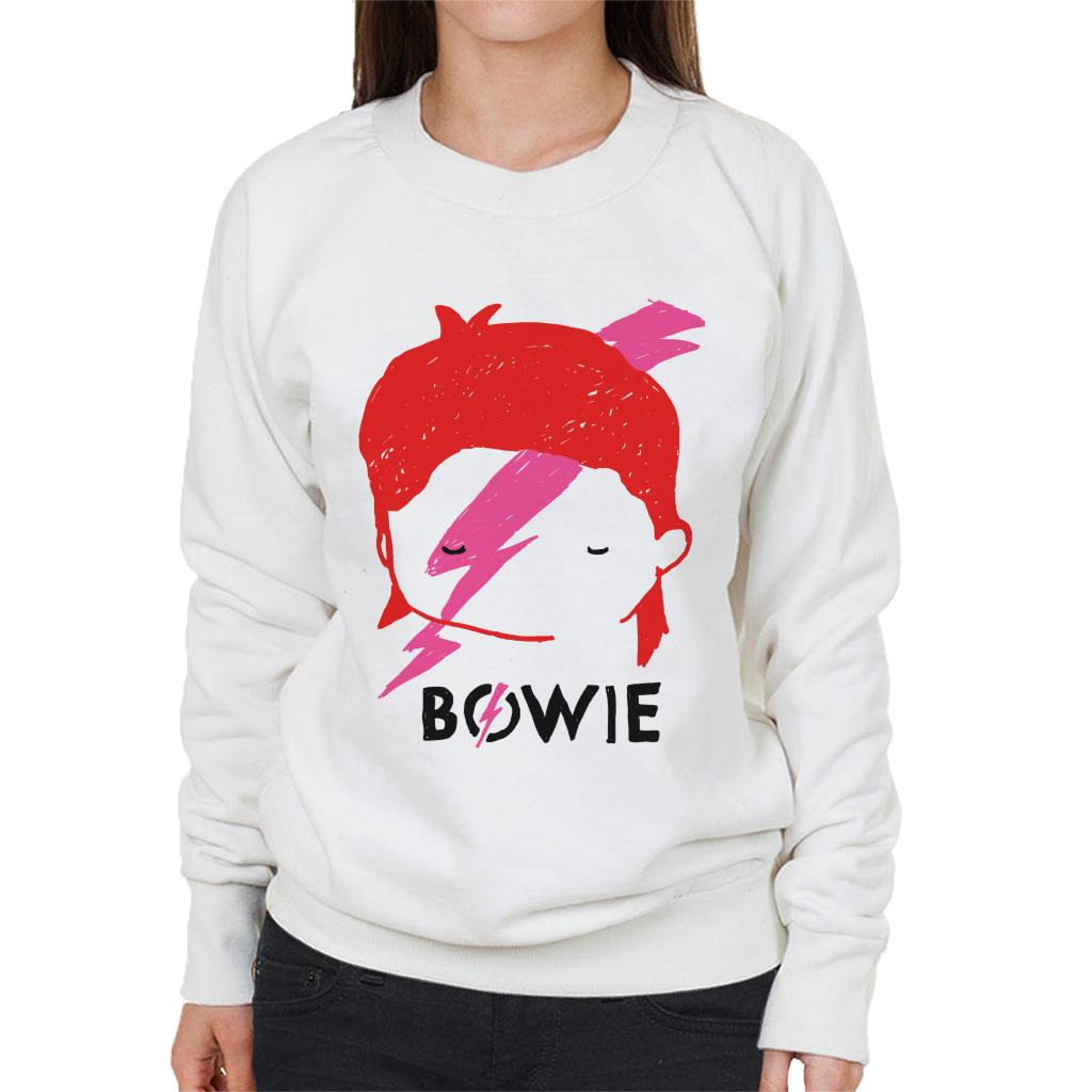 David Bowie Aladdin Sane Lightning Bolt Sketch Women's Sweatshirt-ALL + EVERY