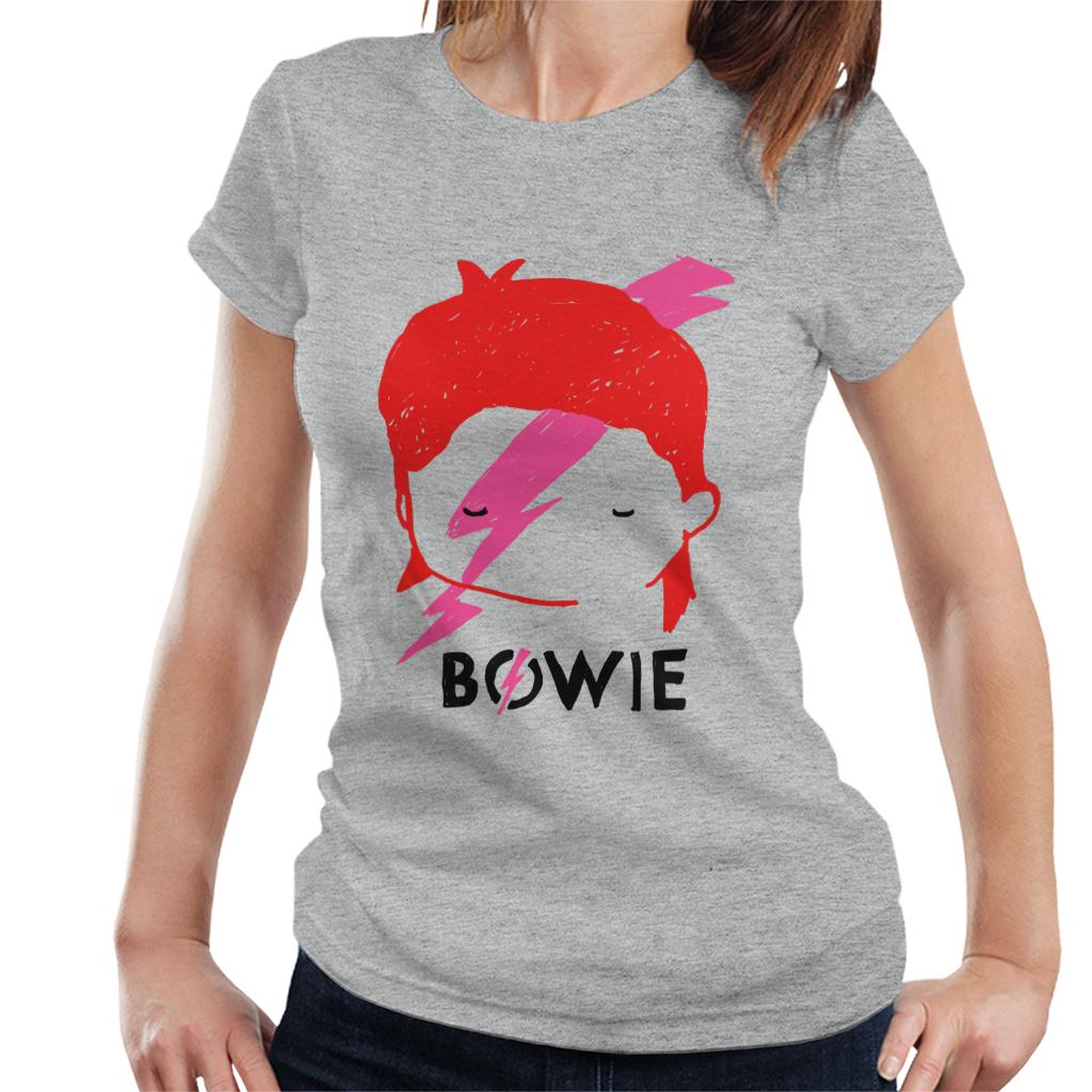 David Bowie Aladdin Sane Lightning Bolt Sketch Women's T-Shirt-ALL + EVERY