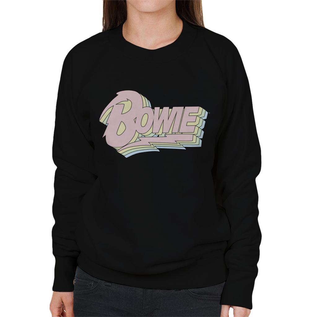 David Bowie Pastel Logo Women's Sweatshirt-ALL + EVERY