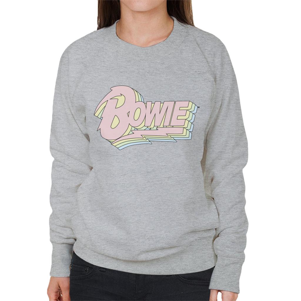 David Bowie Pastel Logo Women's Sweatshirt-ALL + EVERY