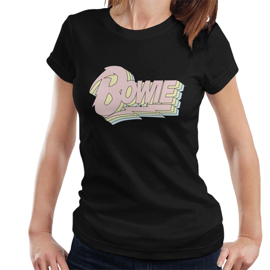 David Bowie Pastel Logo Women's T-Shirt-ALL + EVERY