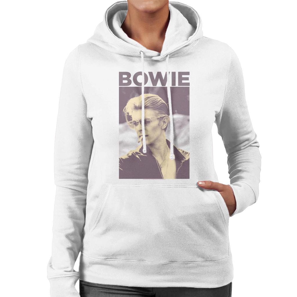 David Bowie Smoking Portrait Women's Hooded Sweatshirt-ALL + EVERY