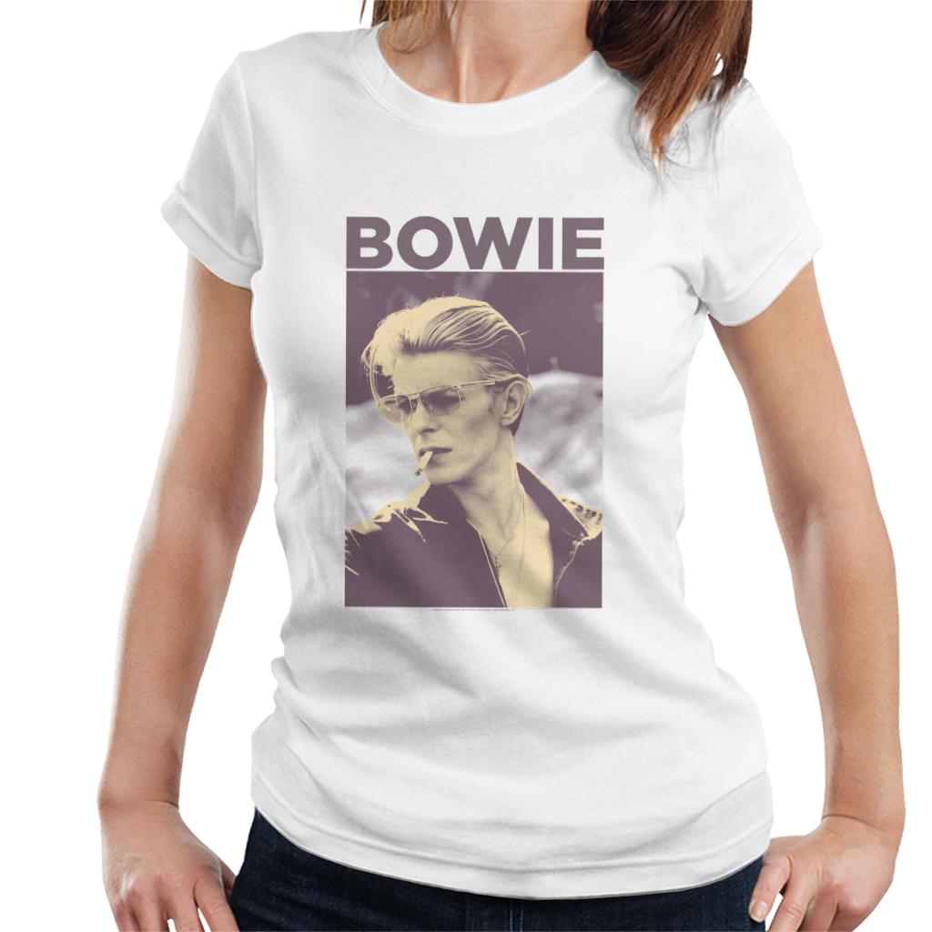 David Bowie Smoking Portrait Women's T-Shirt-ALL + EVERY