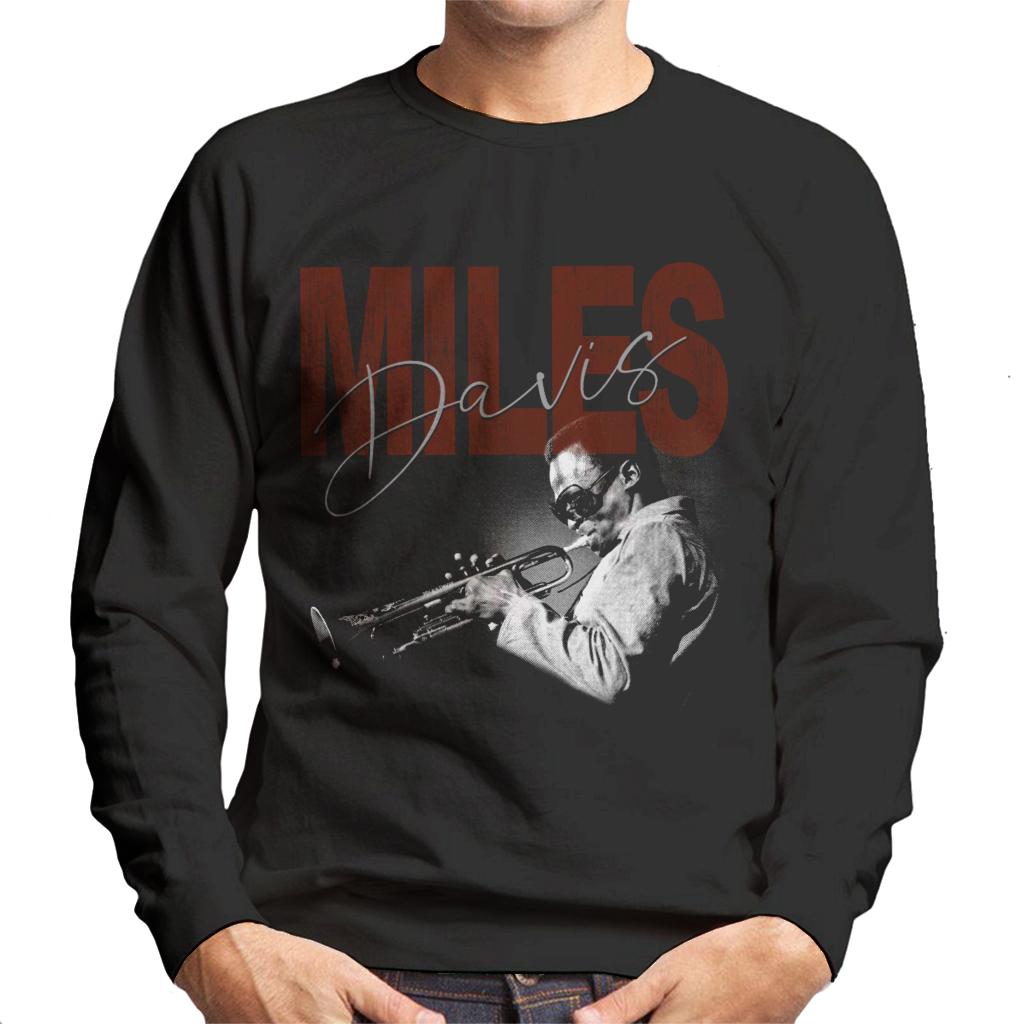 Miles Davis Playing Trumpet Men's Sweatshirt-ALL + EVERY