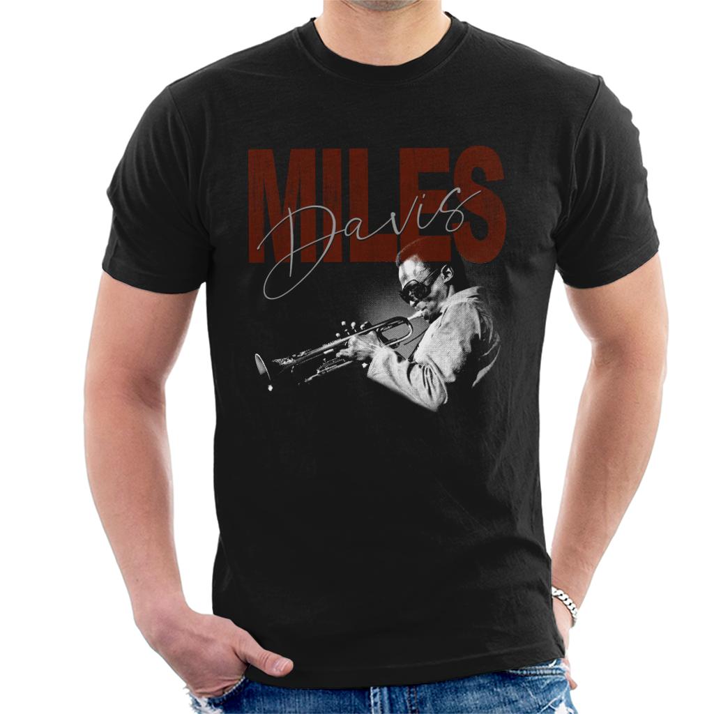 Miles Davis Playing Trumpet Men's T-Shirt-ALL + EVERY