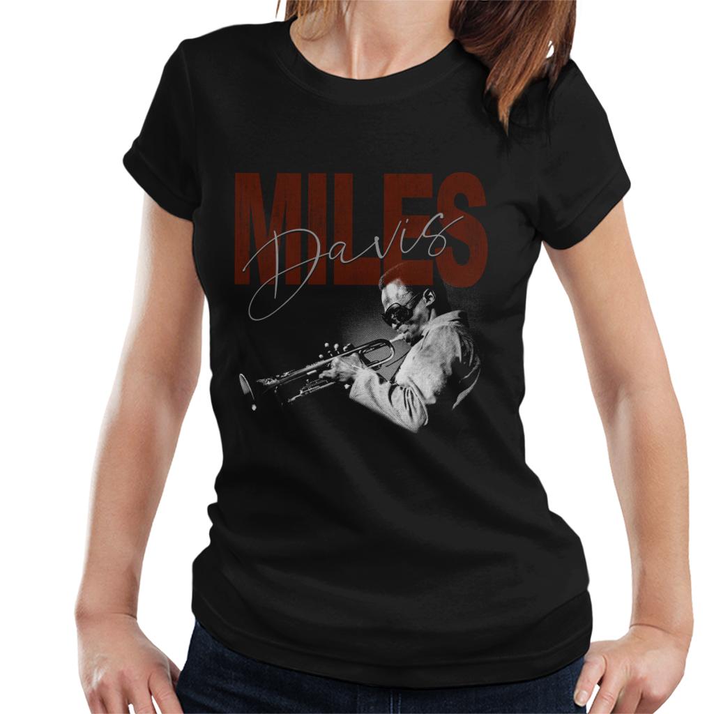 Miles Davis Playing Trumpet Women's T-Shirt-ALL + EVERY