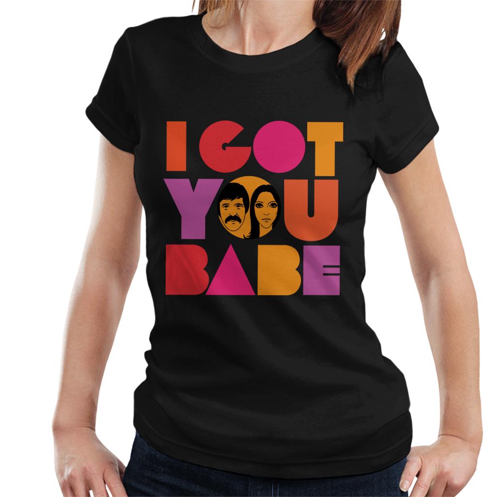 Sonny & Cher Headshot I Got You Babe Women's T-Shirt-ALL + EVERY