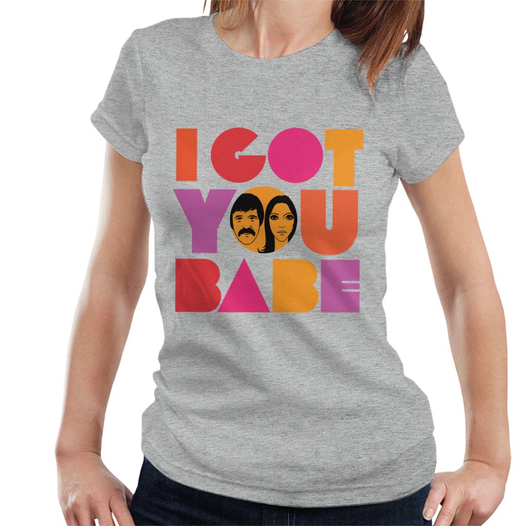 Sonny & Cher Headshot I Got You Babe Women's T-Shirt-ALL + EVERY