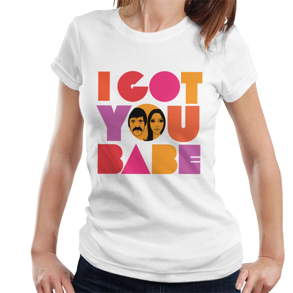 Sonny & Cher Headshot I Got You Babe Women's T-Shirt-ALL + EVERY