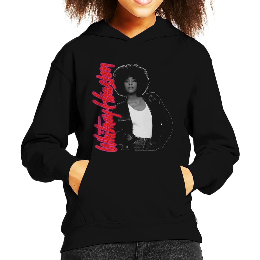 Whitney Houston Neon Logo Kid's Hooded Sweatshirt-ALL + EVERY