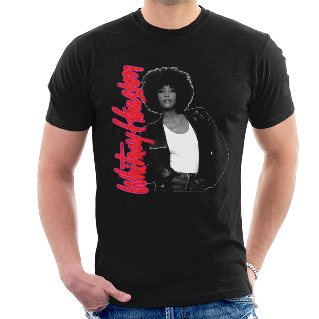 Whitney Houston Neon Logo Men's T-Shirt-ALL + EVERY