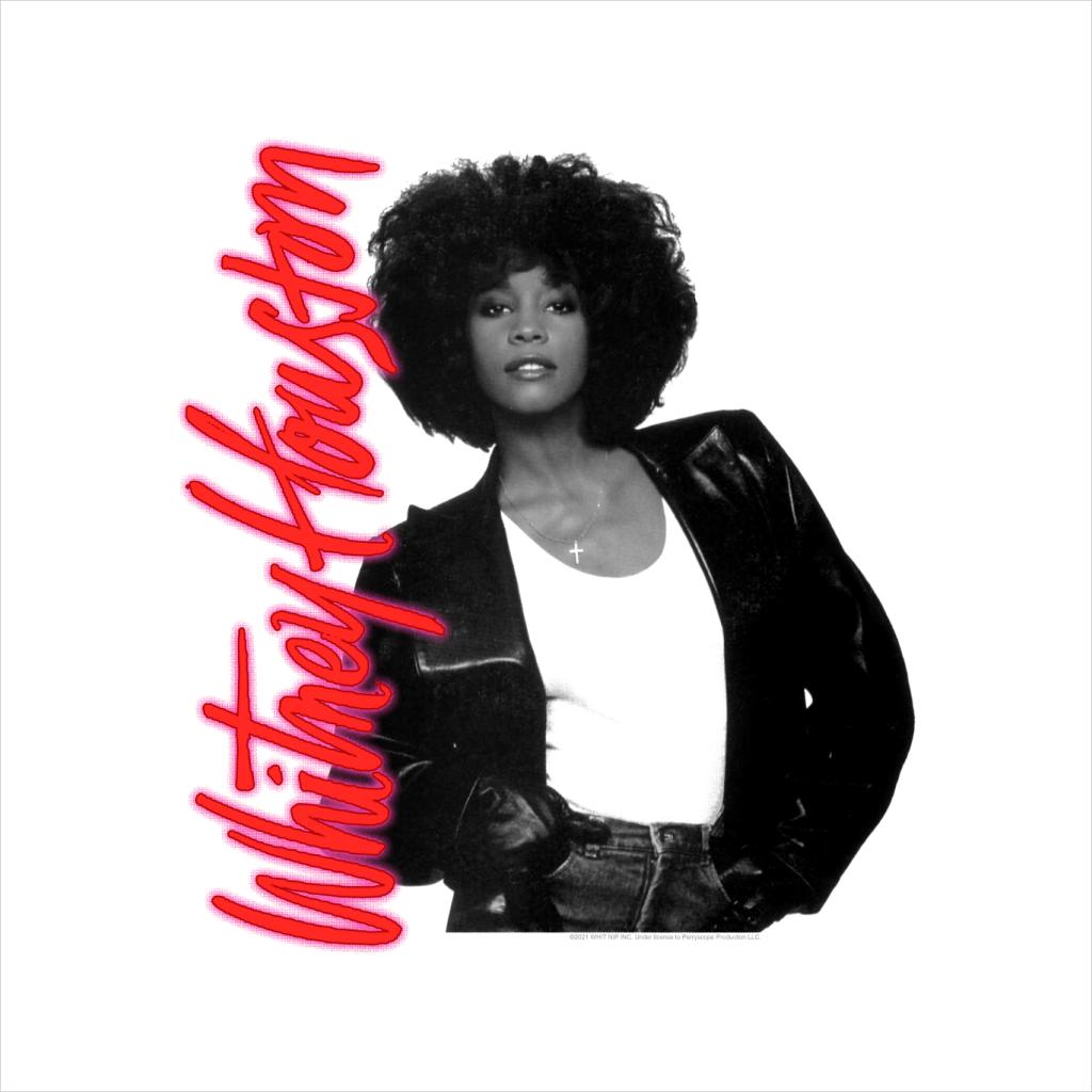 Whitney Houston Posing Alongside Red Neon Logo Kid's T-Shirt-ALL + EVERY