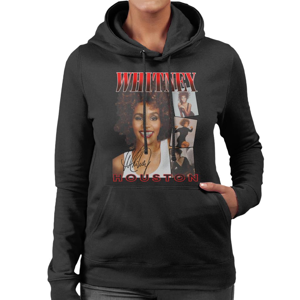 Whitney Houston Photos Montage Women's Hooded Sweatshirt-ALL + EVERY