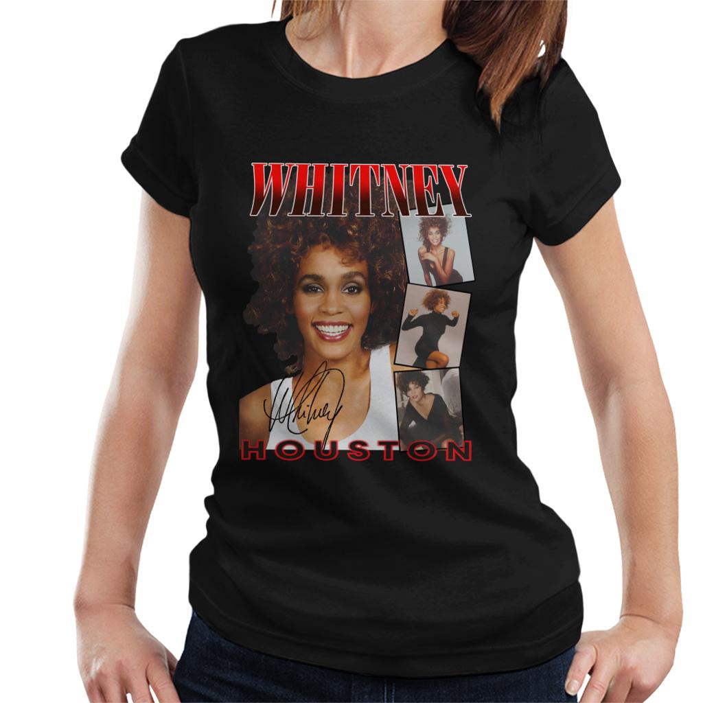 Whitney Houston Photos Montage Women's T-Shirt-ALL + EVERY