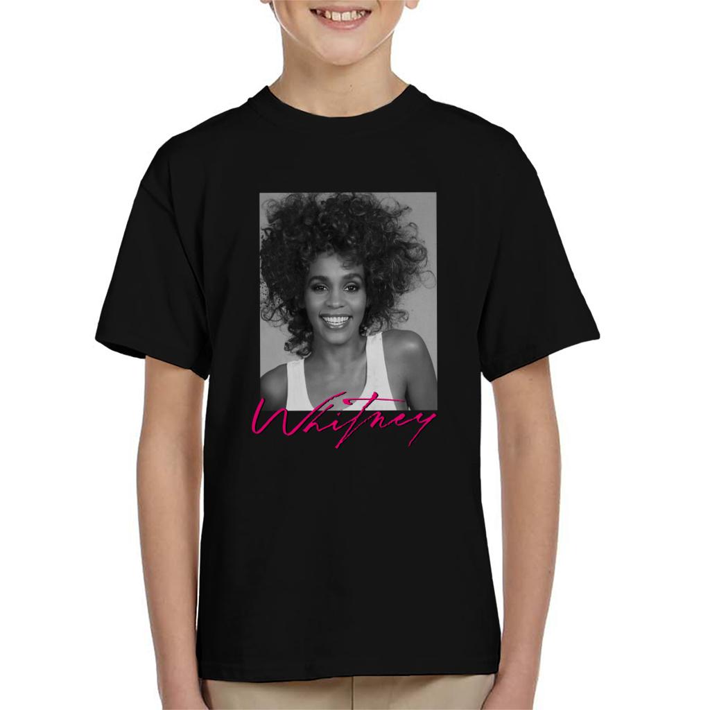 Whitney Houston Smiling Portrait Kid's T-Shirt-ALL + EVERY