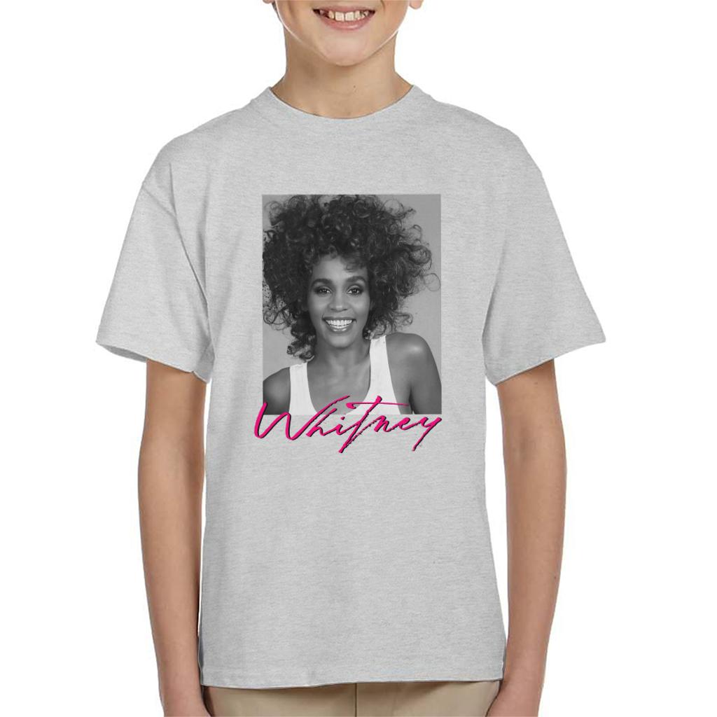 Whitney Houston Smiling Portrait Kid's T-Shirt-ALL + EVERY