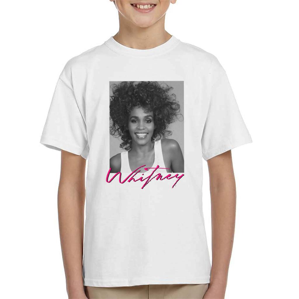 Whitney Houston Smiling Portrait Kid's T-Shirt-ALL + EVERY