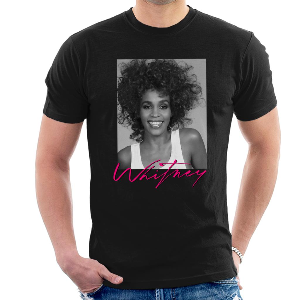 Whitney Houston Smiling Portrait Men's T-Shirt-ALL + EVERY