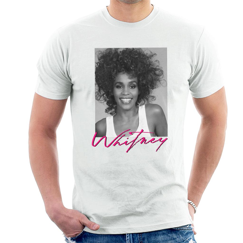 Whitney Houston Smiling Portrait Men's T-Shirt-ALL + EVERY