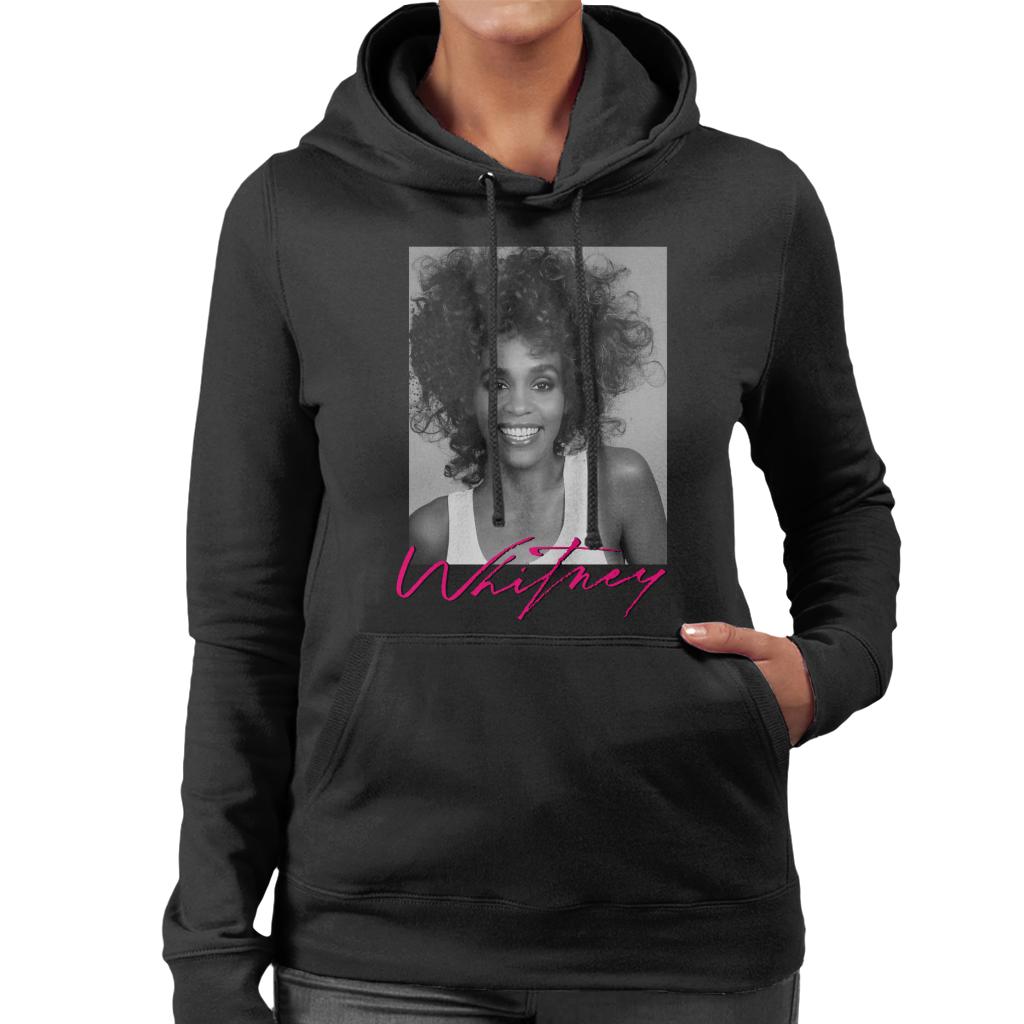 Whitney Houston Smiling Portrait Women's Hooded Sweatshirt-ALL + EVERY