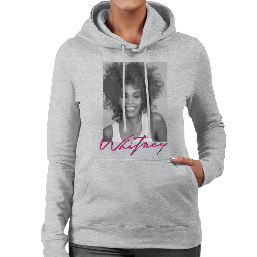 Whitney Houston Smiling Portrait Women's Hooded Sweatshirt-ALL + EVERY