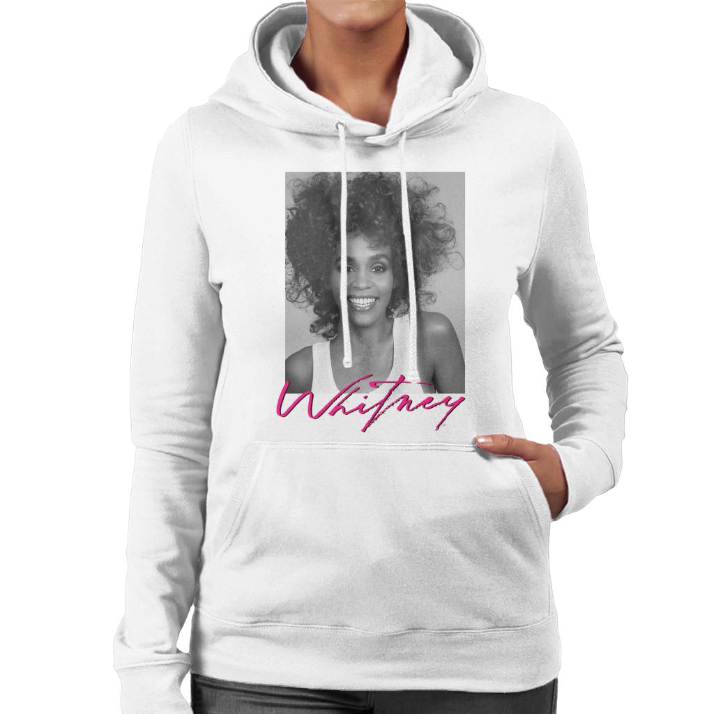 Whitney Houston Smiling Portrait Women's Hooded Sweatshirt-ALL + EVERY