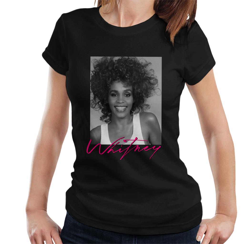 Whitney Houston Smiling Portrait Women's T-Shirt-ALL + EVERY