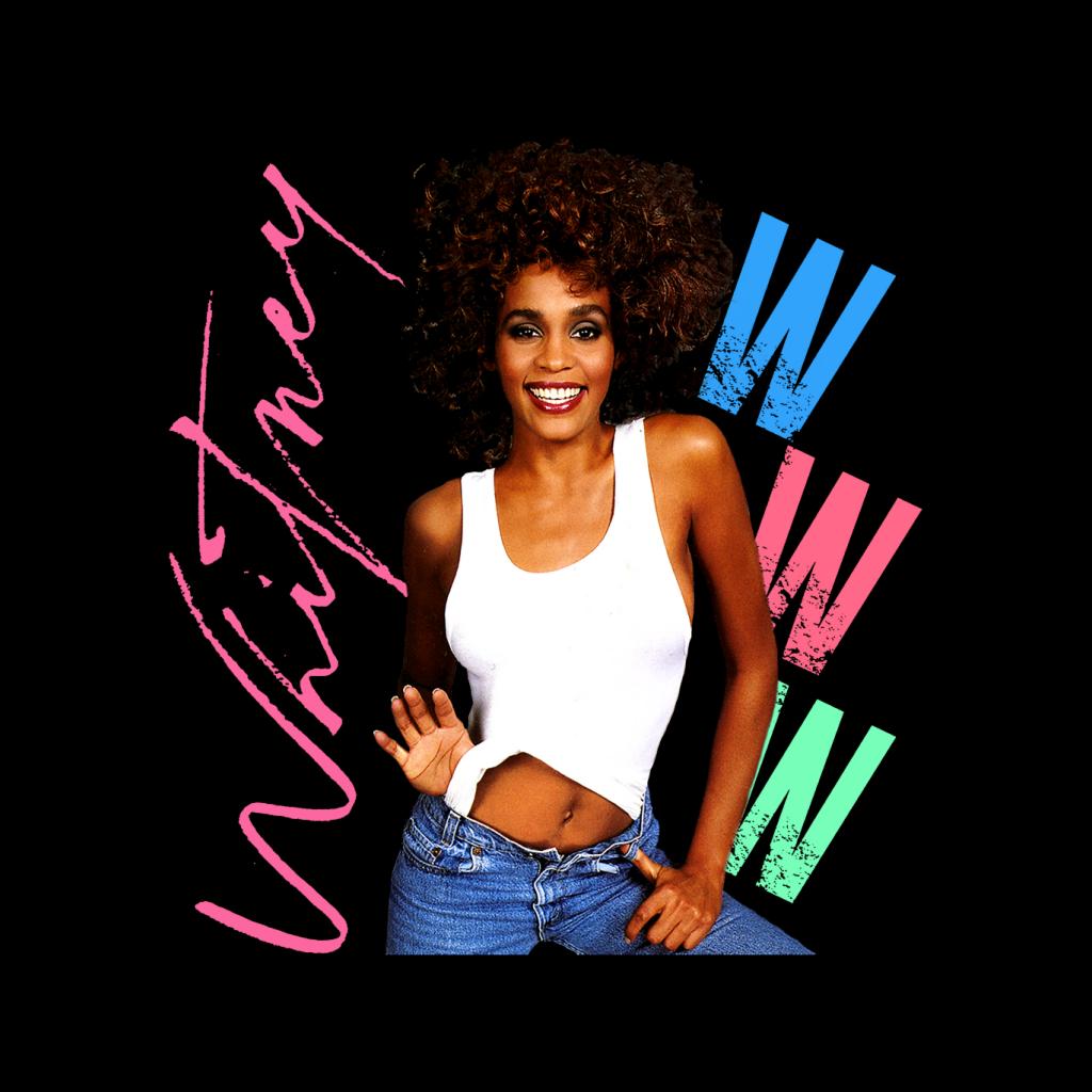 Whitney Houston Posing Pink Signature Kid's T-Shirt-ALL + EVERY