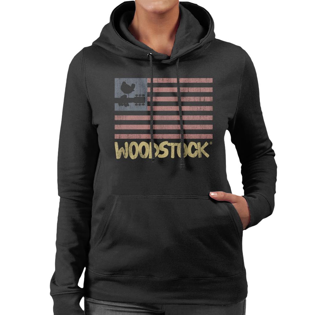 Woodstock Festival Flag Women's Hooded Sweatshirt-ALL + EVERY