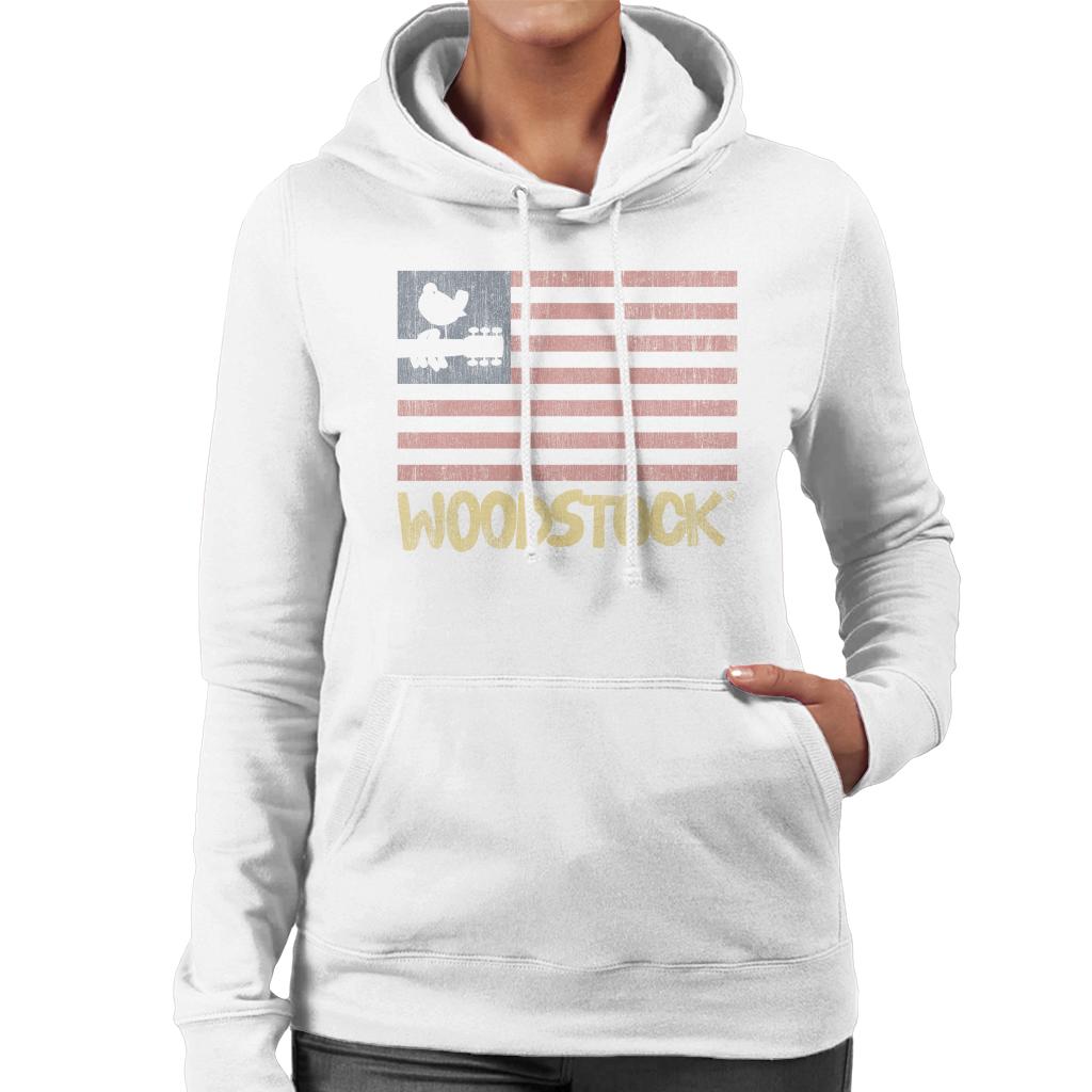 Woodstock Festival Flag Women's Hooded Sweatshirt-ALL + EVERY