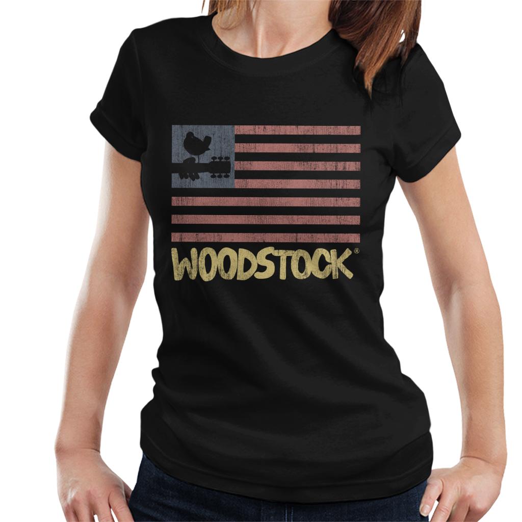 Woodstock Festival Flag Women's T-Shirt-ALL + EVERY